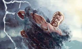 Александра Шлеменко изобразили появляющимся в вихре шторма