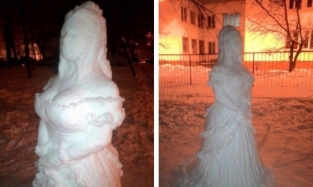 Омскую «Любочку» сделали из снега