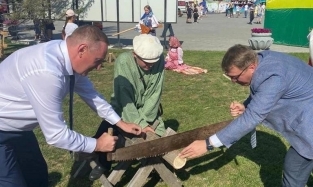 Ректор ОмГПУ на День города решил попилить дрова в Любино